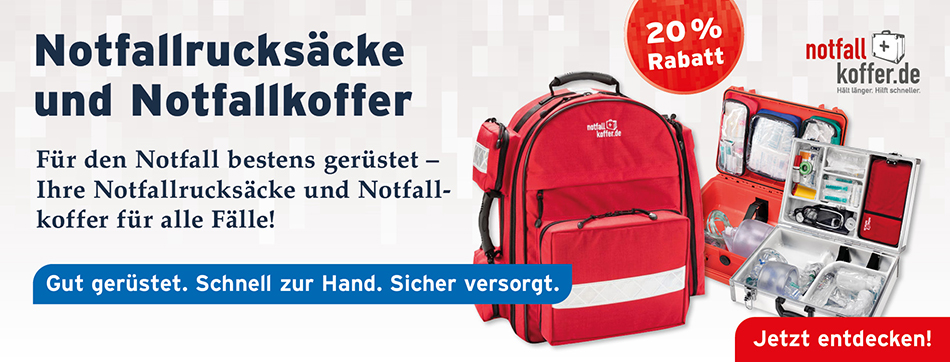 Notfallrucksaecke und Notfallkoffer; Notfallkoffer.de; Fuer den Notfall bestens geruestet - Ihre Notfallrucksaecke und Notfallkoffer für alle Faelle!; gut geruestet - schnell zur Hand - sicher versorgt